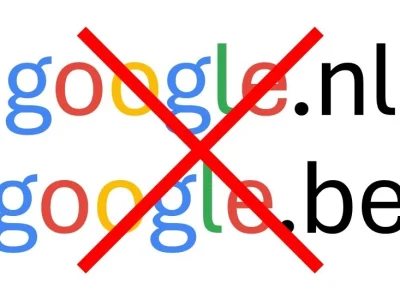 Google stopt met google.nl en google.be